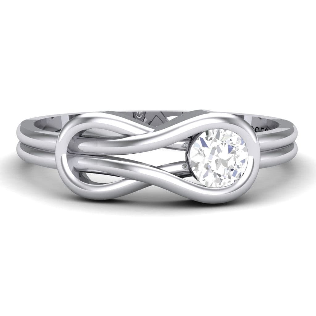 Platinum Solitaire Rings in India - Infinity Platinum Solitaire Ring For Women JL PT 468 Table View