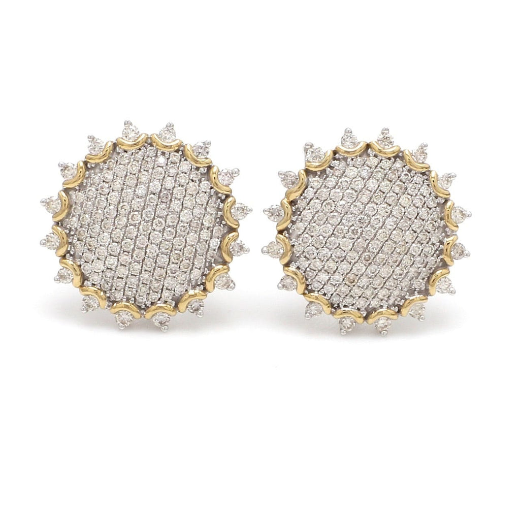 Jewelove™ Earrings Customised Oval Earrings with Diamonds in 14K White Gold
