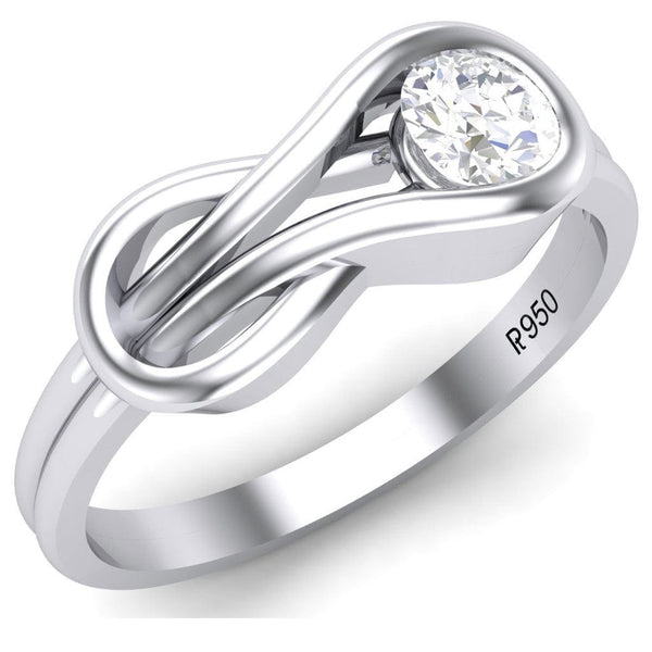 Jewelove™ Rings Women's Band only Customised Plain Platinum Infinity Ring for Women JL PT 1168