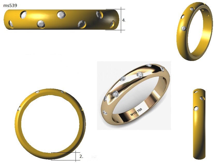 Jewelove™ SI IJ / Both Customised Platinum & 14k Yellow Gold Rings