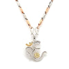 Jewelove™ Chains Customised Platinum & 18K Gold Om Pendant with Navratna Gemstones JL PT OM-6