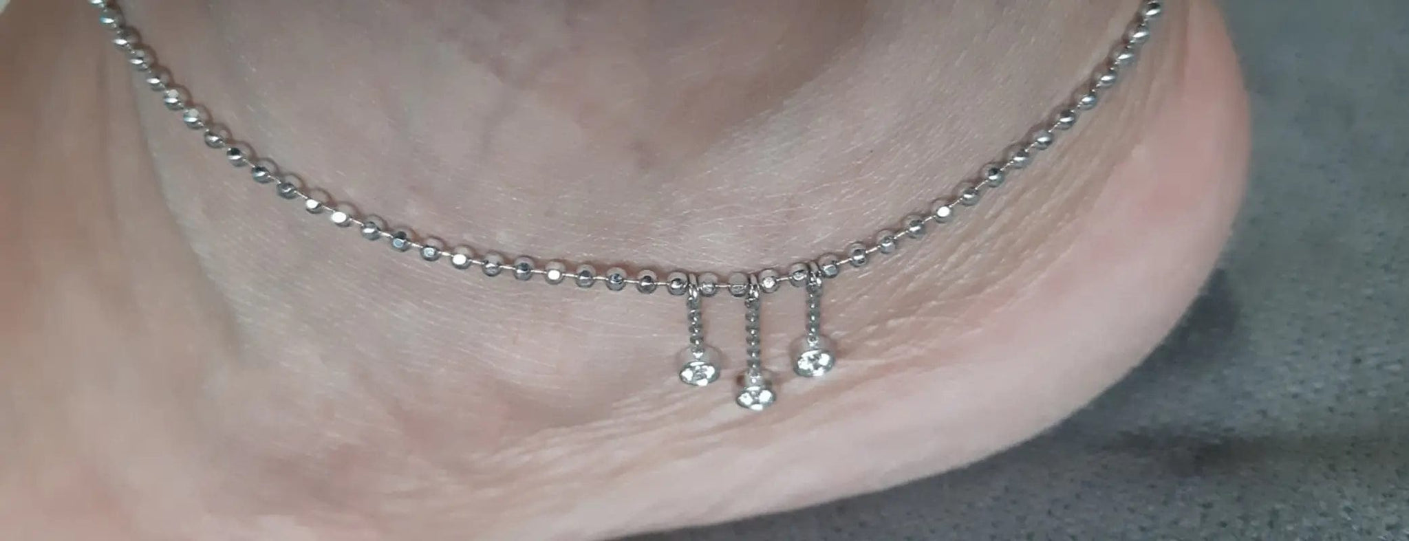 Customised Platinum Anklet with Diamonds Jewelove