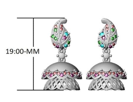 Jewelove™ Customised Platinum Earrings with small drop on center