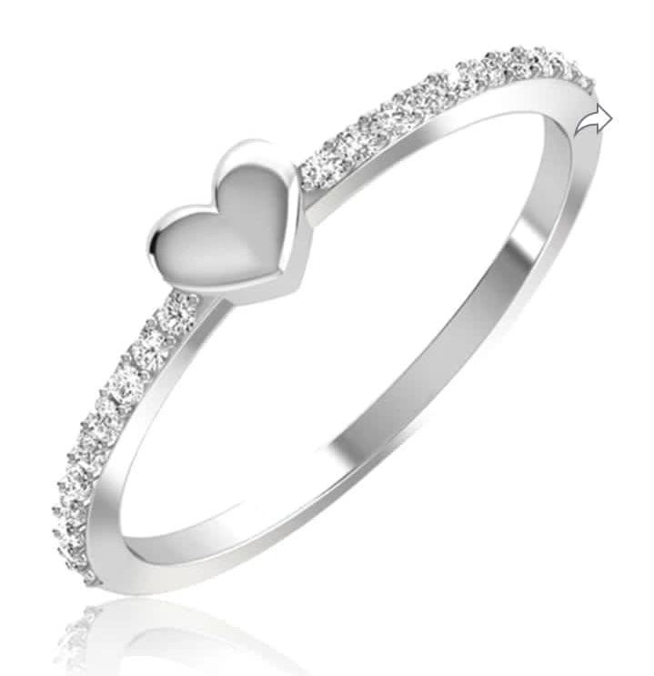 Jewelove™ Rings Customised Platinum Heart Ring with Diamonds