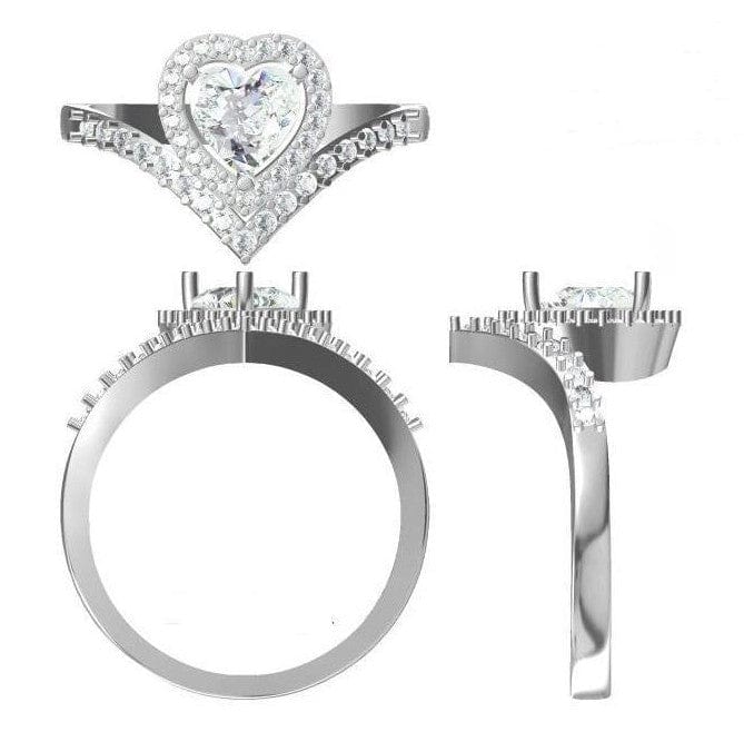 Jewelove™ Rings Customised Platinum Moissanite CZ Ring