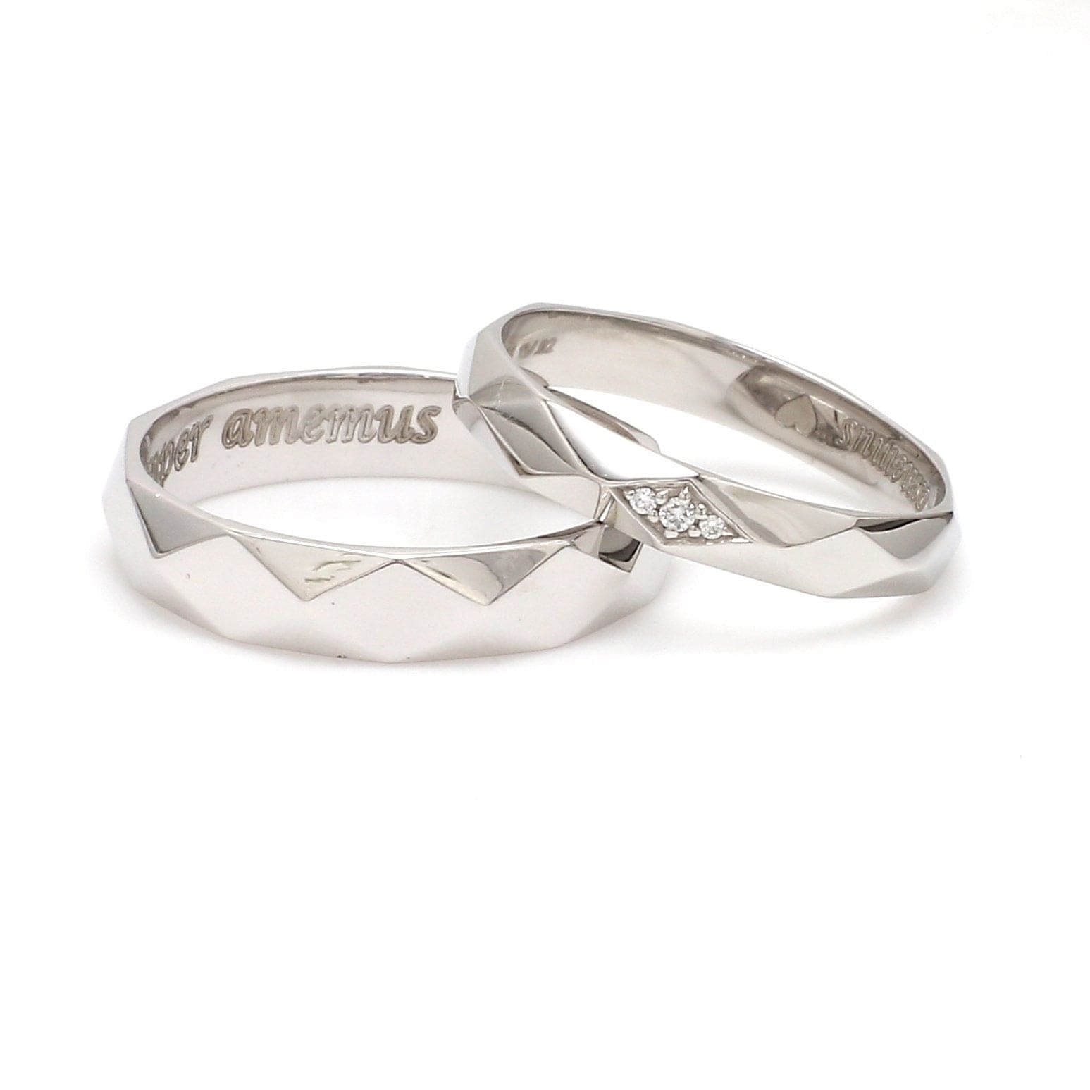 Order Wedding Ring Dynamic Structure in 14k White Gold Zirconia | GLAMIRA.in