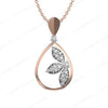 Jewelove™ Customised Platinum & Rose Gold pendant & earrings with CZ