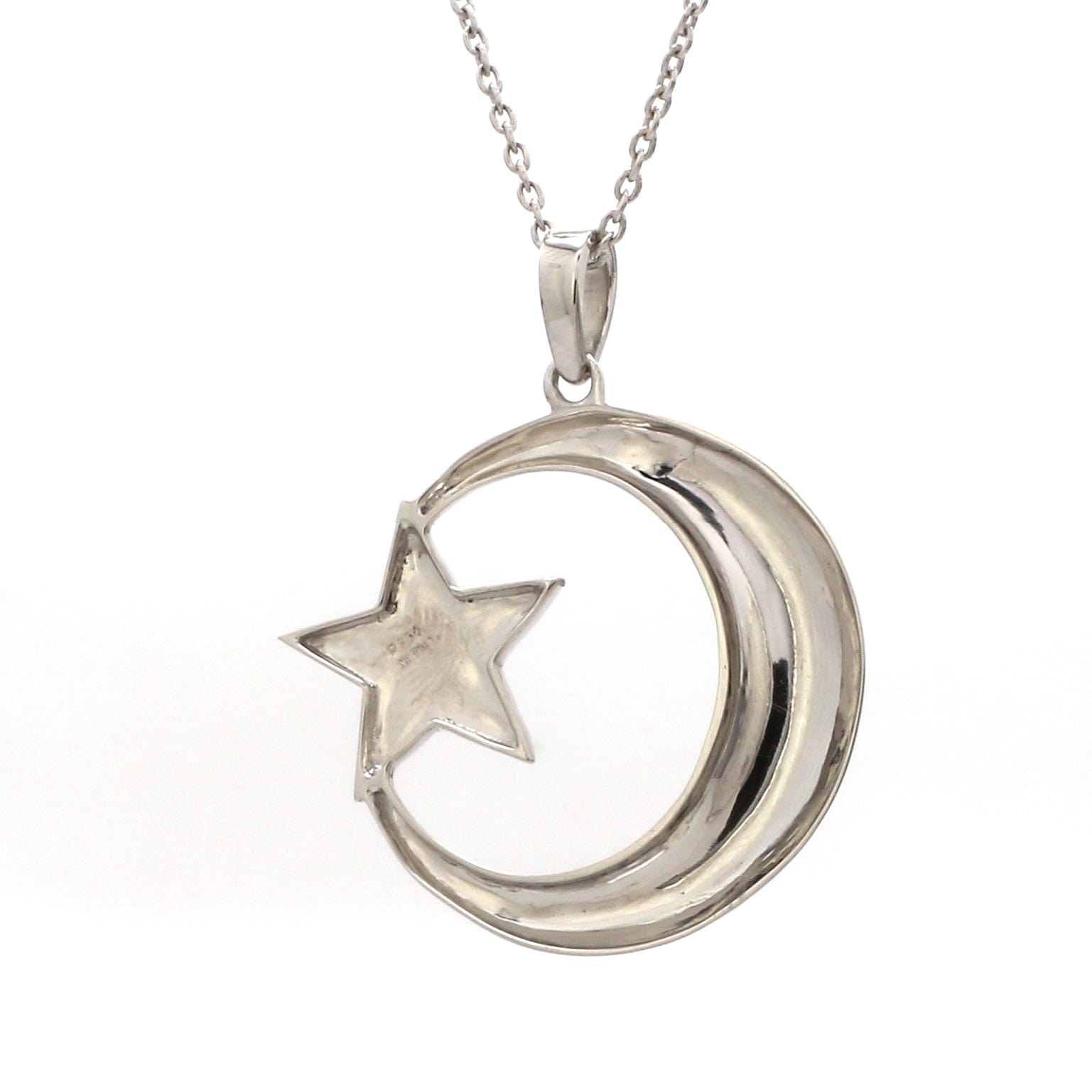Calista Moon Stone Pendant Glow In Dark Silver Plated Metal Chain Price in  India - Buy Calista Moon Stone Pendant Glow In Dark Silver Plated Metal  Chain Online at Best Prices in