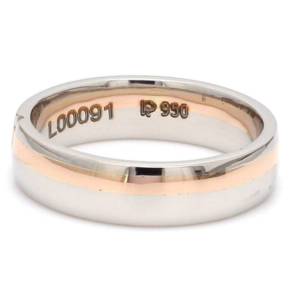 Jewelove™ Rings Men's Band only / 5mm Customized Fingerprint Engraved Platinum Rings with Diamonds for Couples JL PT 906