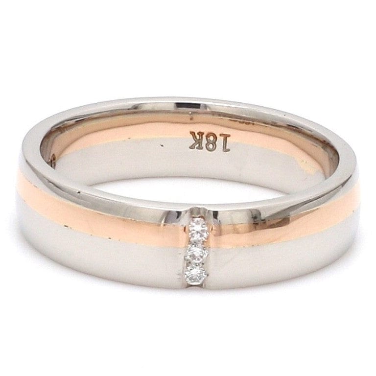 Jewelove™ Rings Women's Band only / 5mm Customized Fingerprint Engraved Platinum Rings with Diamonds for Couples JL PT 906