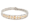 Jewelove™ Bangles & Bracelets Dazzling Shiny 3-row Flexible Japanese Platinum & Rose Gold Bracelet for Women JL PTB 724