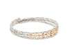 Jewelove™ Bangles & Bracelets Dazzling Shiny 3-row Flexible Japanese Platinum & Rose Gold Bracelet for Women JL PTB 724