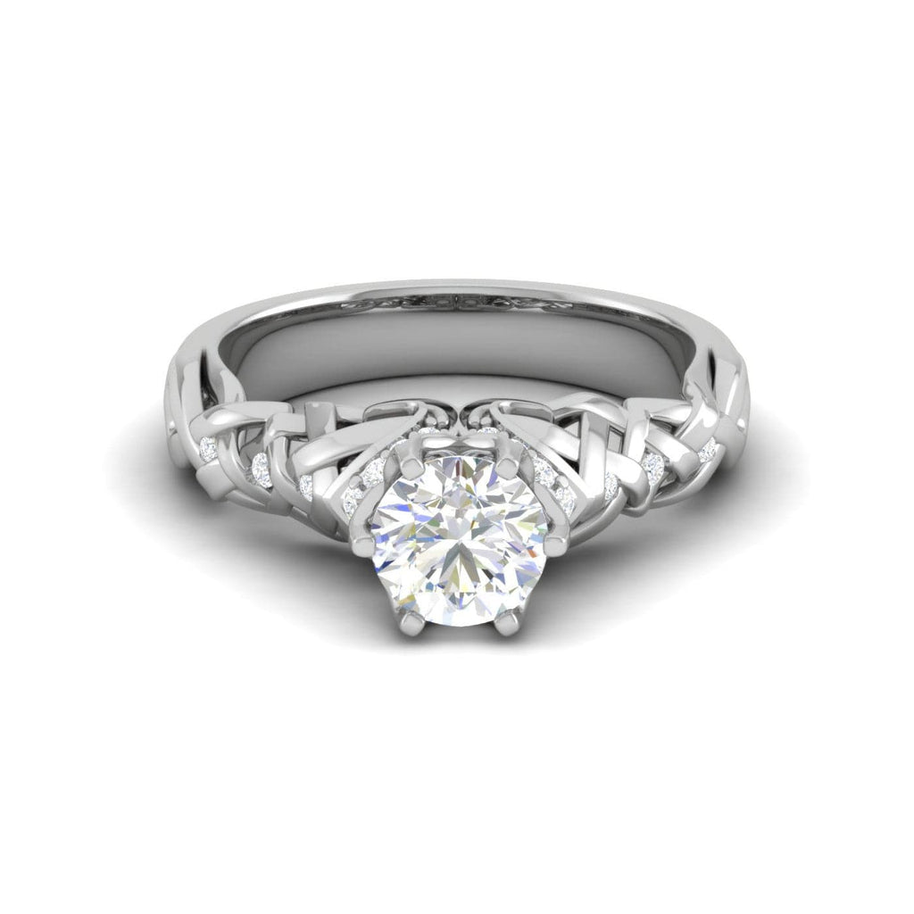 Jewelove™ Rings VS J / Women's Band only Designer 0.30 cts Solitaire Diamond Platinum Ring for Women JL PT RV RD 115