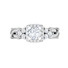 Jewelove™ Rings SI IJ / Women's Band only Designer 0.30cts Solitaire Square Halo Diamond Twisted Shank Platinum Ring JL PT RV RD 148