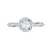 Jewelove™ Rings J VS / Women's Band only Designer 0.50 cts Solitaire Halo Diamond with Shank Platinum Ring JL PT RH RD 277