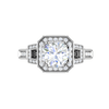 Jewelove™ Rings J VS / Women's Band only Designer 0.50cts Solitaire Halo Diamond Split Shank Platinum Ring JL PT EN7160-1WG
