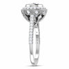 Side View of 30 Pointer Platinum Shank Halo Diamond Solitaire Engagement Ring JL PT 6635