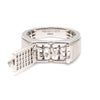 Jewelove™ Rings Men's Band only Designer 18K White Gold with Diamond Princess Cut Ring with a Openable Secret Message for Men JL PT 1009