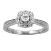 Jewelove™ Rings Designer 20-Pointer Square Halo Platinum Solitaire Ring for Women JL PT 980