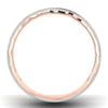 Circle View of Designer 3 Diamond Platinum Couple Rings with Rose Gold Base JL PT 653