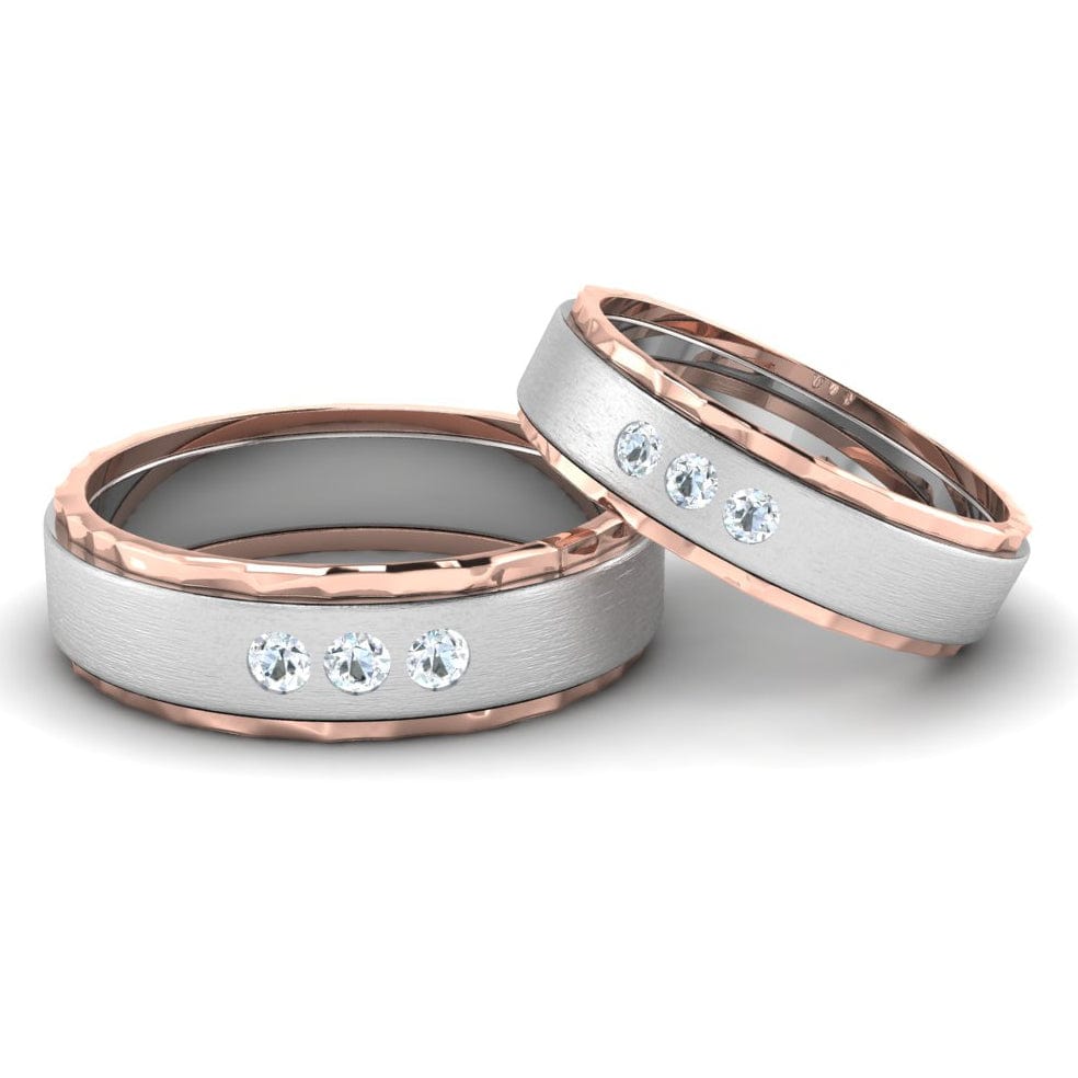 3 Diamond Art Deco Wedding Ring