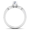 Circle View of Designer 30 Pointer Platinum Double Shank Diamond Solitaire Engagement Ring JL PT 6994