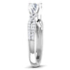 Side View of Designer 30 Pointer Platinum Double Shank Diamond Solitaire Engagement Ring JL PT 6994