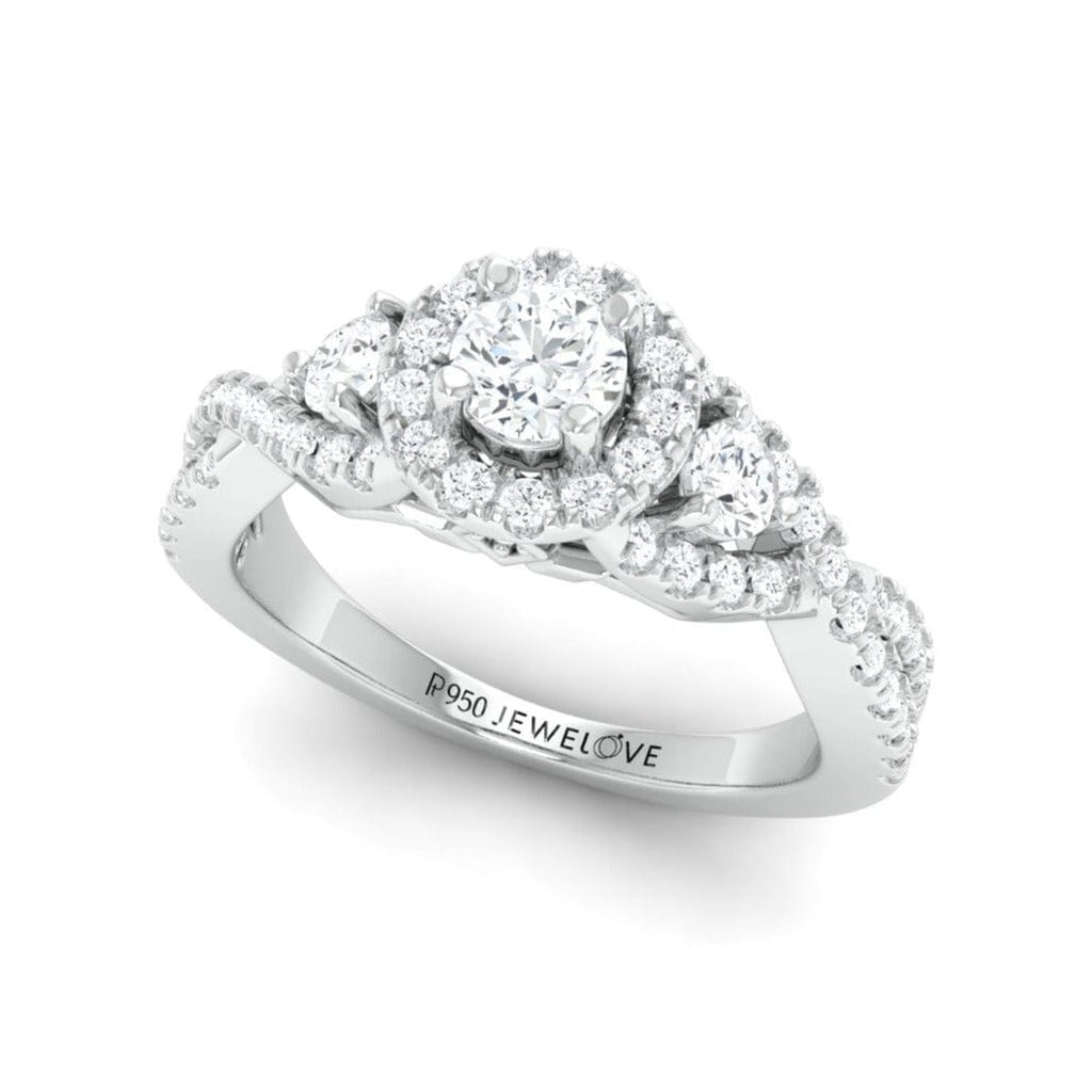 Jewelove™ Rings Women's Band only / J VS Designer 30-Pointer Platinum Solitaire Ring with Diamonds JL PT 982