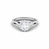Front View of 30 Pointer Halo Platinum Solitaire Engagement Ring JL PT 6579