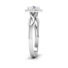 Side View of 30 Pointer Halo Platinum Solitaire Engagement Ring JL PT 6579