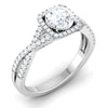 Jewelove™ Rings Women's Band only / J VS Designer 50 Pointer Halo Solitaire Platinum Engagement Ring JL PT 499