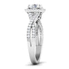 Jewelove™ Rings Women's Band only / J VS Designer 50 Pointer Halo Solitaire Platinum Engagement Ring JL PT 499