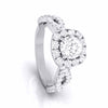 Jewelove™ Rings J VS / Women's Band only Designer 50-pointer Platinum Diamond Halo Solitaire Engagement Ring for Women JL PT G-101