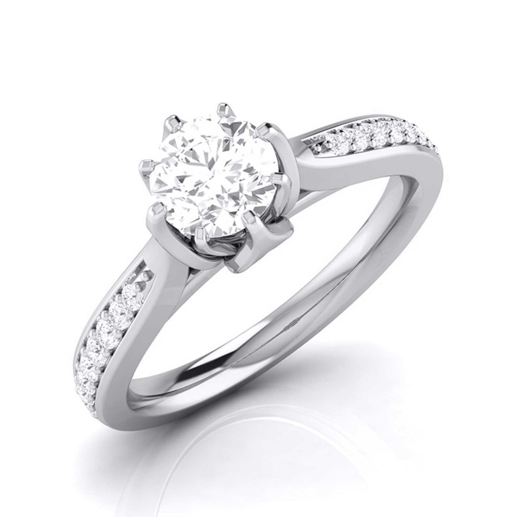 Jewelove™ Rings J VS / Women's Band only Designer 50-pointer Platinum Solitaire Engagement Ring JL PT G-109