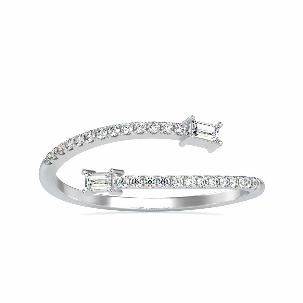 Jewelove™ Rings Women's Band only / VS GH Designer Baguette Platinum Diamond Engagement Ring JL PT 0632