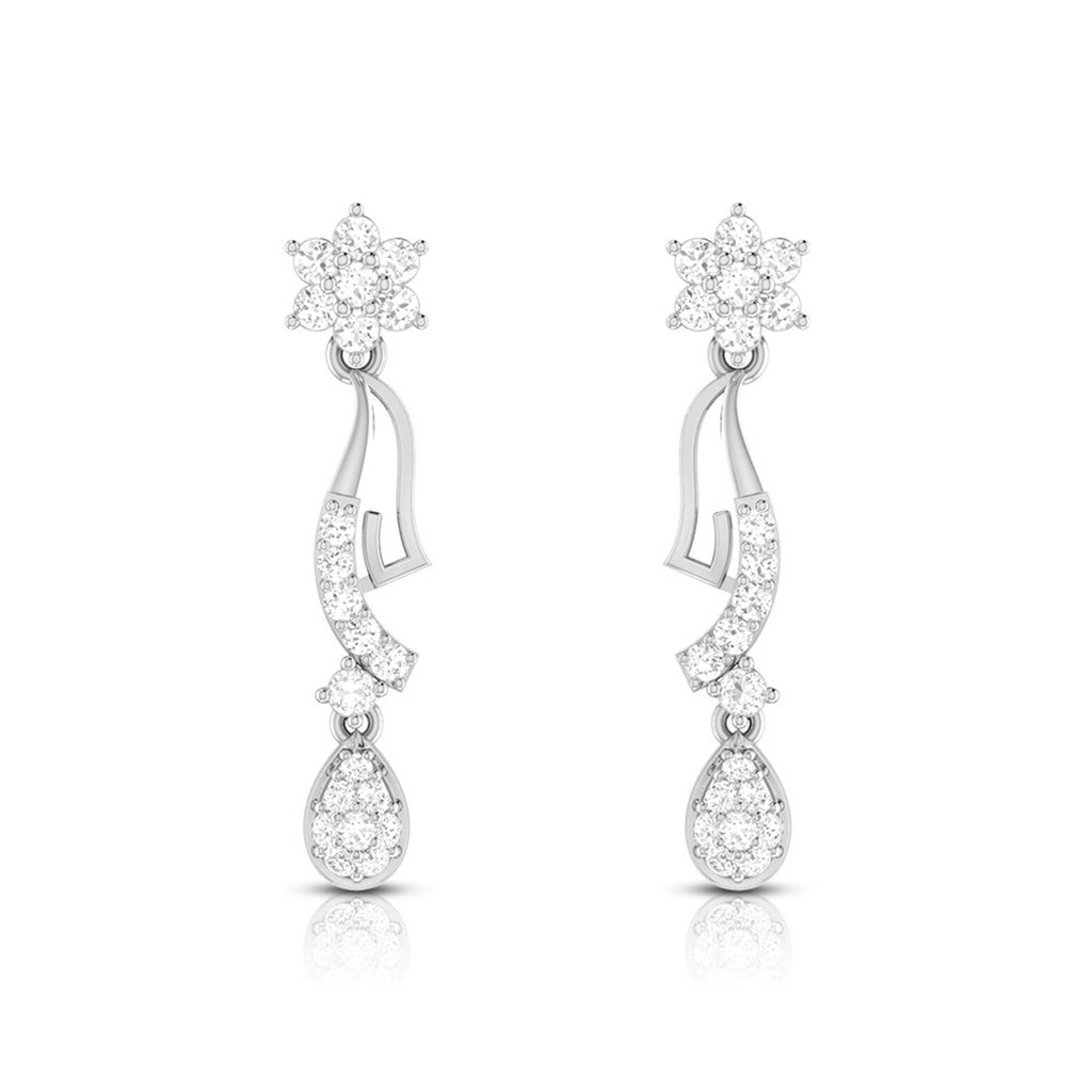 Jewelove™ Earrings SI IJ Designer Beautiful Platinum Earrings with Diamonds for Women JL PT E N-33