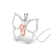 Perspective View of Designer Platinum of Rose Pendant Earring with Diamonds JL PT P 8080