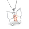 Front Side View of Designer Platinum of Rose Pendant Earring with Diamonds JL PT P 8080