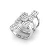Jewelove™ Rings Designer Cocktail Platinum Ring with Diamonds for Women JL PT R-001