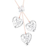 Front Side View of Platinum of Rose Tripple Heart Pendant with Diamonds JL PT P 8216