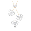Jewelove™ Necklaces & Pendants SI IJ / Yellow Gold Designer Crown & Heart Platinum & Rose Gold Pendant with Diamonds JL PT P 8216