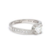 Side View of Designer Curvy Platinum Solitaire Engagement Ring for Women JL PT 480