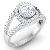 Jewelove™ Rings Women's Band only Designer Curvy Platinum Solitaire Engagement Ring for Women JL PT 516