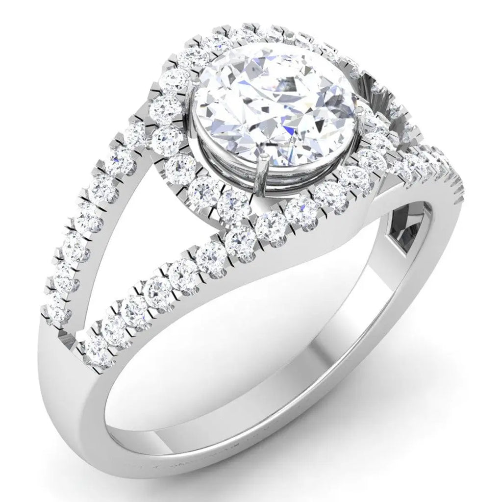 Jewelove™ Rings Women's Band only Designer Curvy Platinum Solitaire Engagement Ring for Women JL PT 516