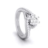 Jewelove™ Rings J VS / Women's Band only Designer Curvy Platinum Solitaire Engagement Ring for Women JL PT G-110