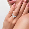 Jewelove™ Rings J VS / Women's Band only Designer Curvy Platinum Solitaire Engagement Ring for Women JL PT G-110