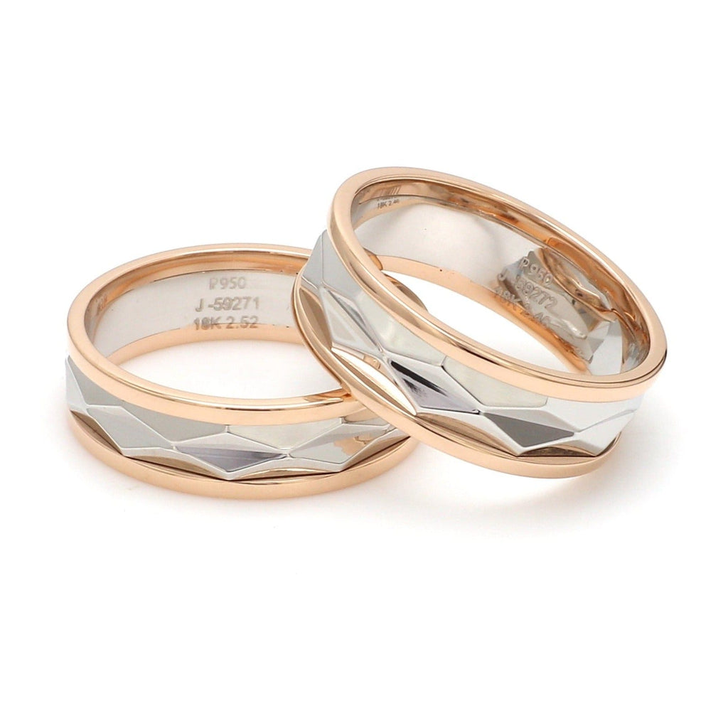 Jewelove™ Rings Both Designer Cut Platinum & Rose Gold Couple Rings JL PT 946