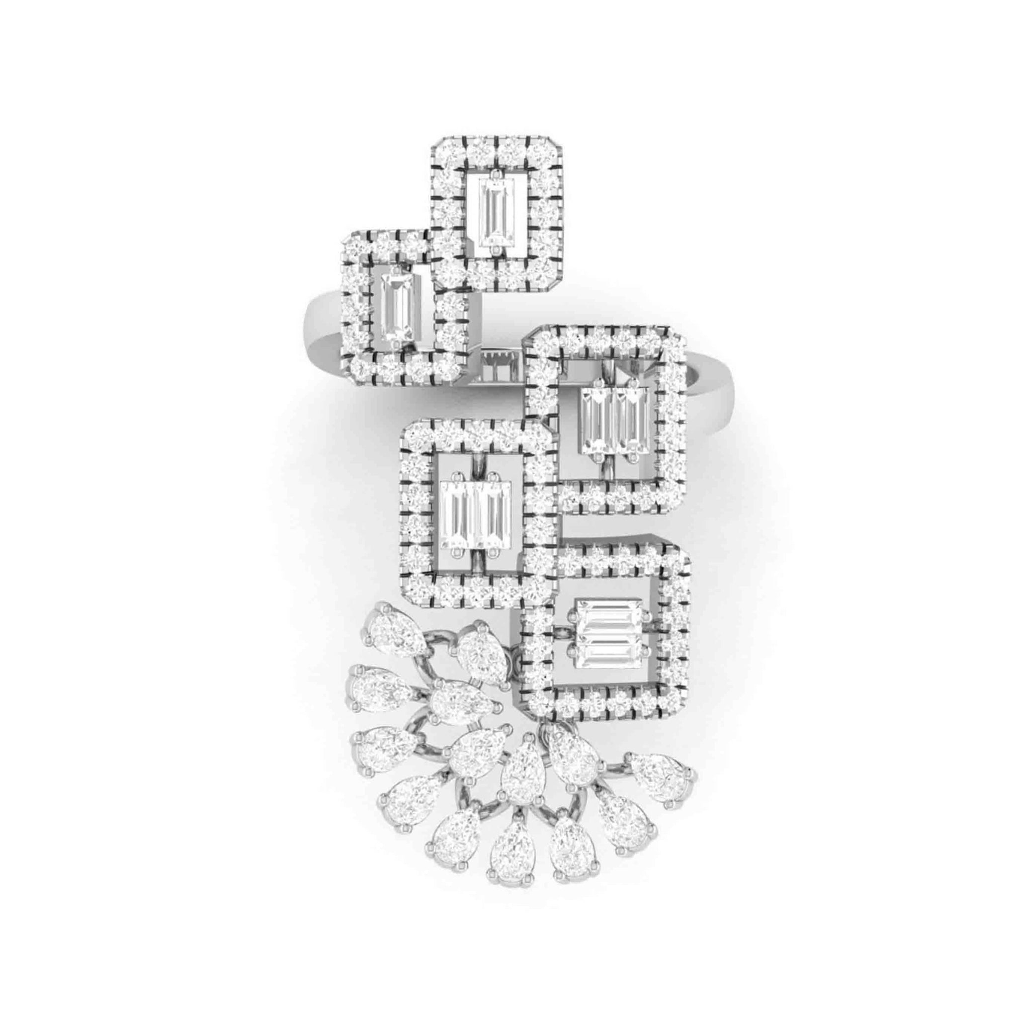 Jewelove™ Rings SI IJ / Women's Band only Designer Diamond Cocktail ring in Platinum for Women JL PT R 008