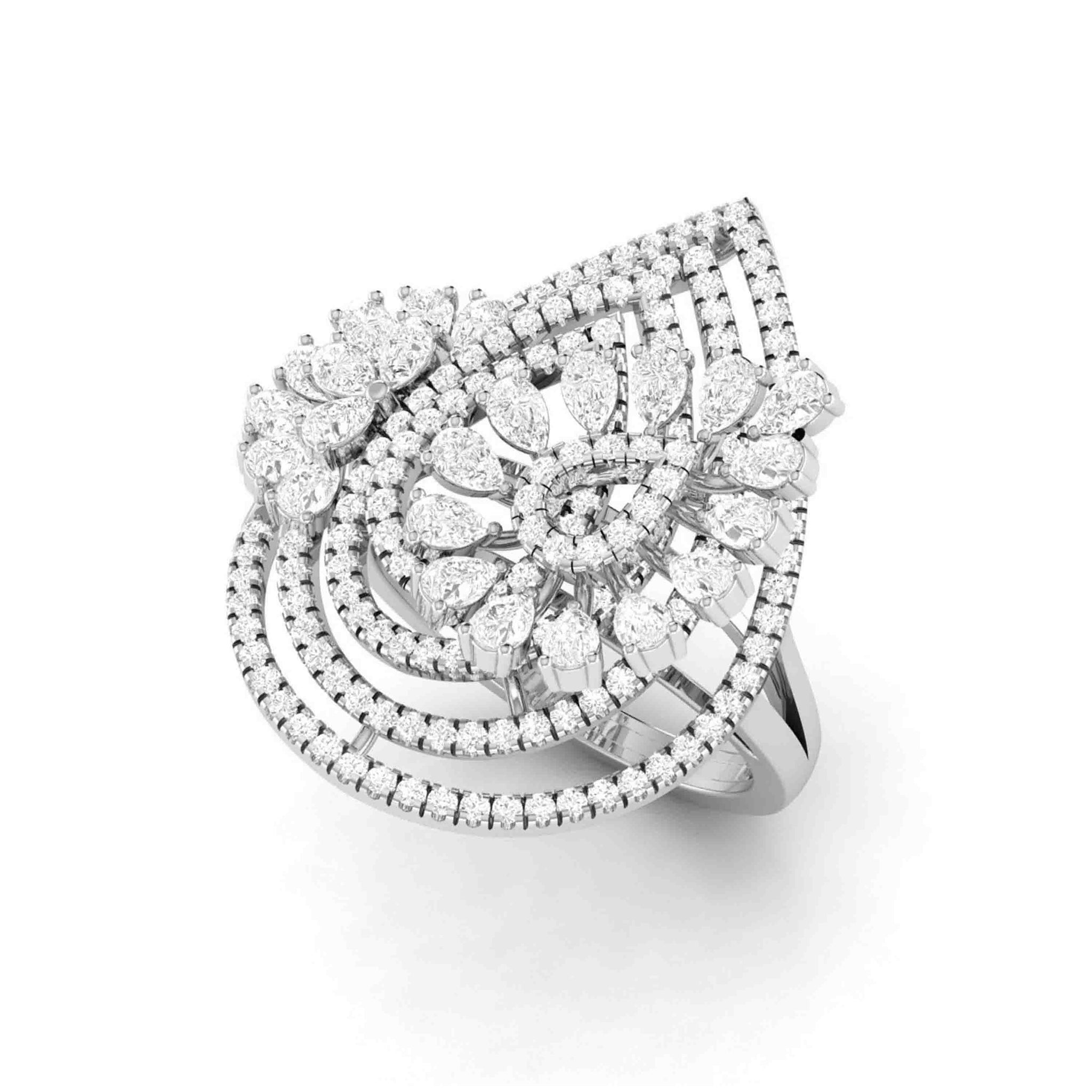Jewelove™ Rings Designer Diamond Cocktail ring in Platinum for Women JL PT R 009