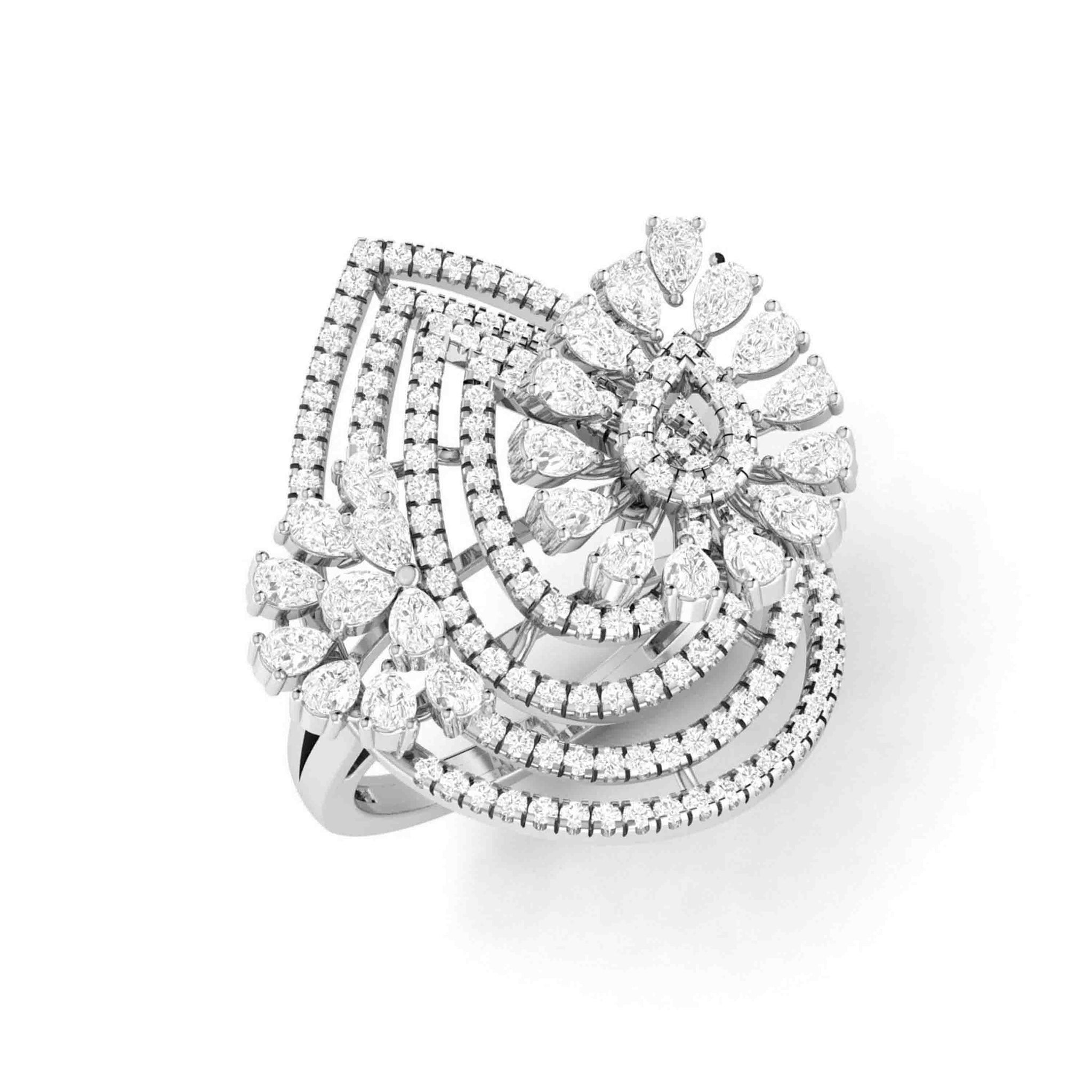 Jewelove™ Rings Designer Diamond Cocktail ring in Platinum for Women JL PT R 009